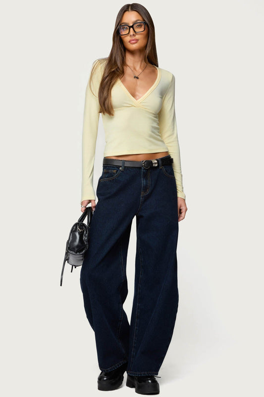 Doron V Neck Long Sleeve Top
