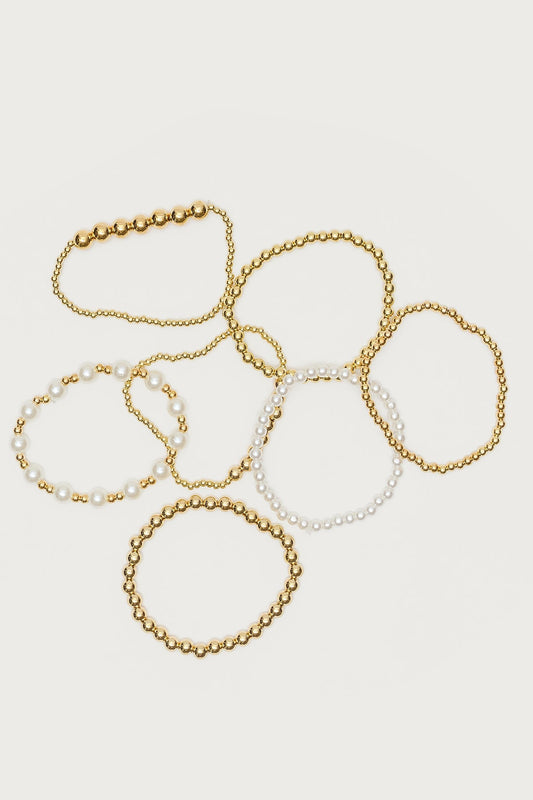 Glam Pearly Beaded Bracelet Pack
