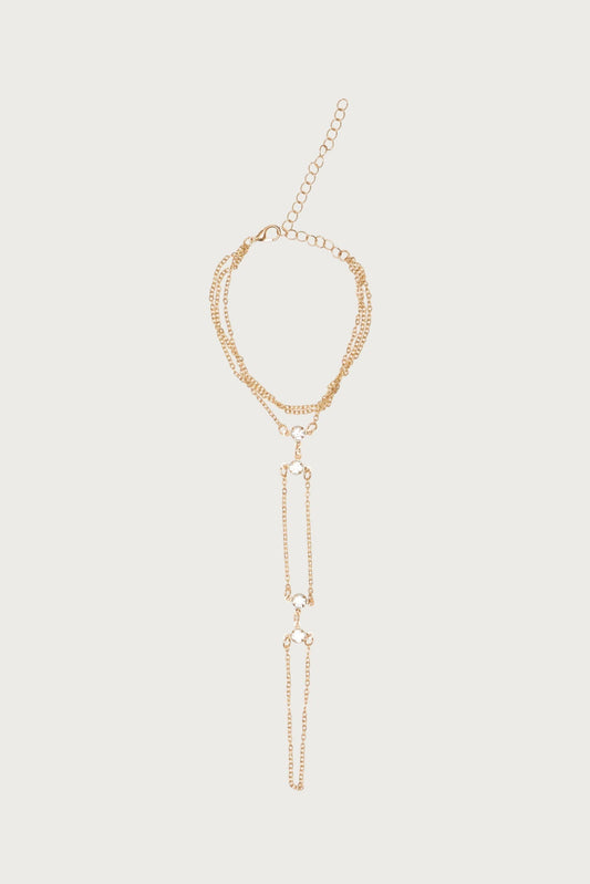 Rhinestone Layered Hand Chain