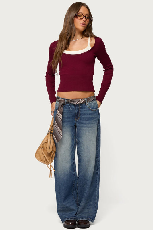 Cecile Layered Long Sleeve Top