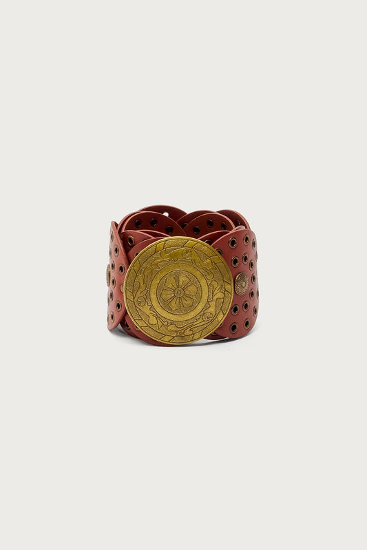 Faux Leather Western Disc Belt