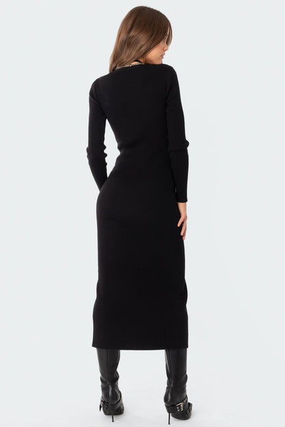Jazlyn Knitted Button Up Maxi Dress