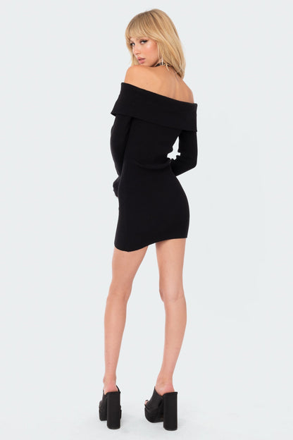 Emma Foldover Knitted Dress
