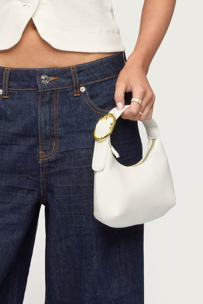 Buckle Strap Faux Leather Bag