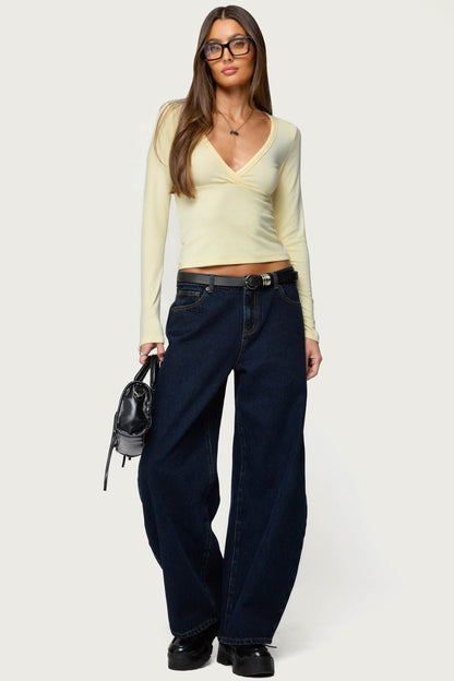 Doron V Neck Long Sleeve Top
