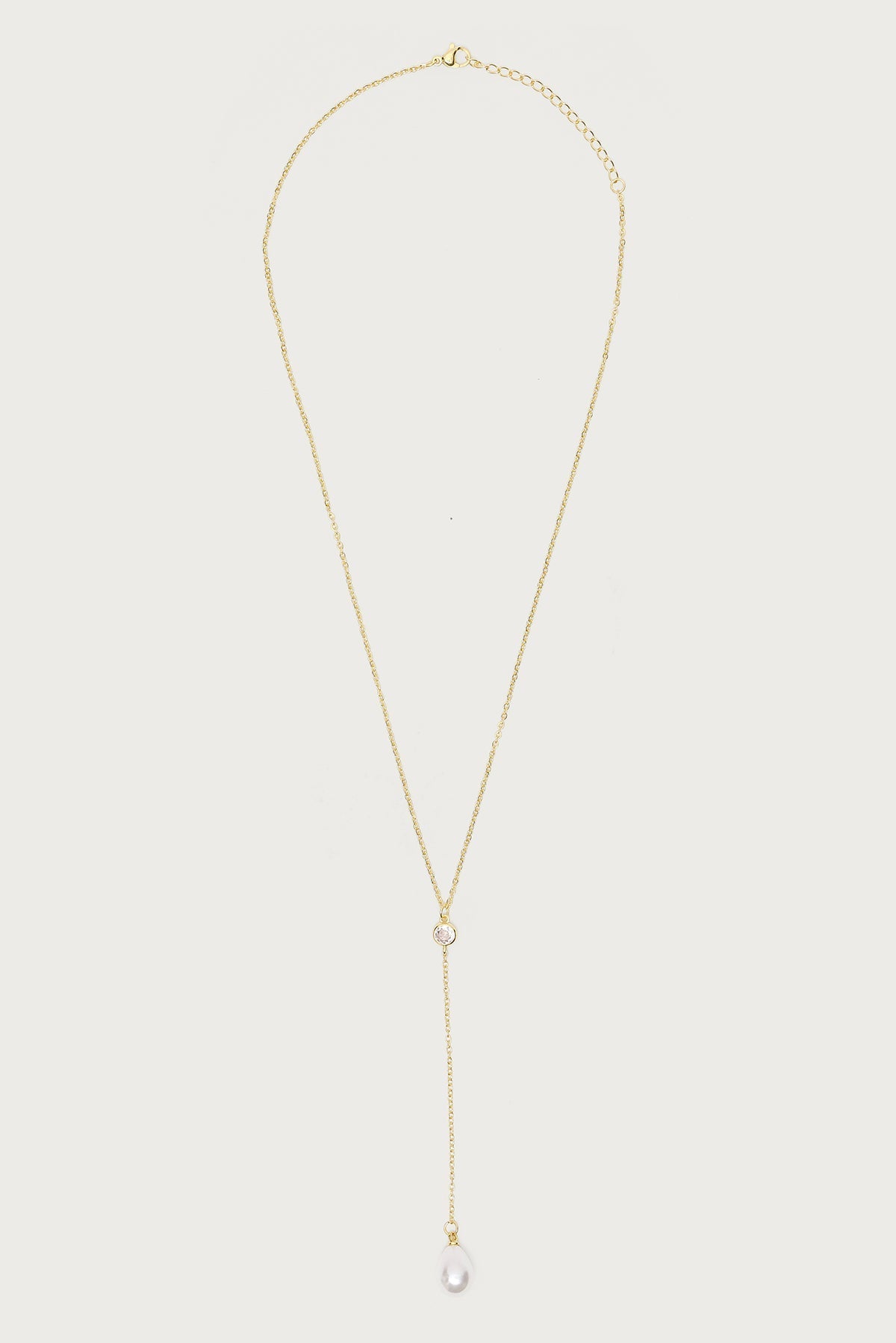 Cascading Pearly Rhinestone Necklace