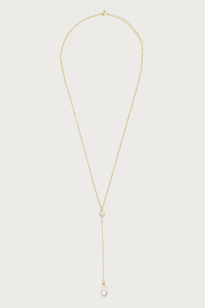 Cascading Pearly Rhinestone Necklace