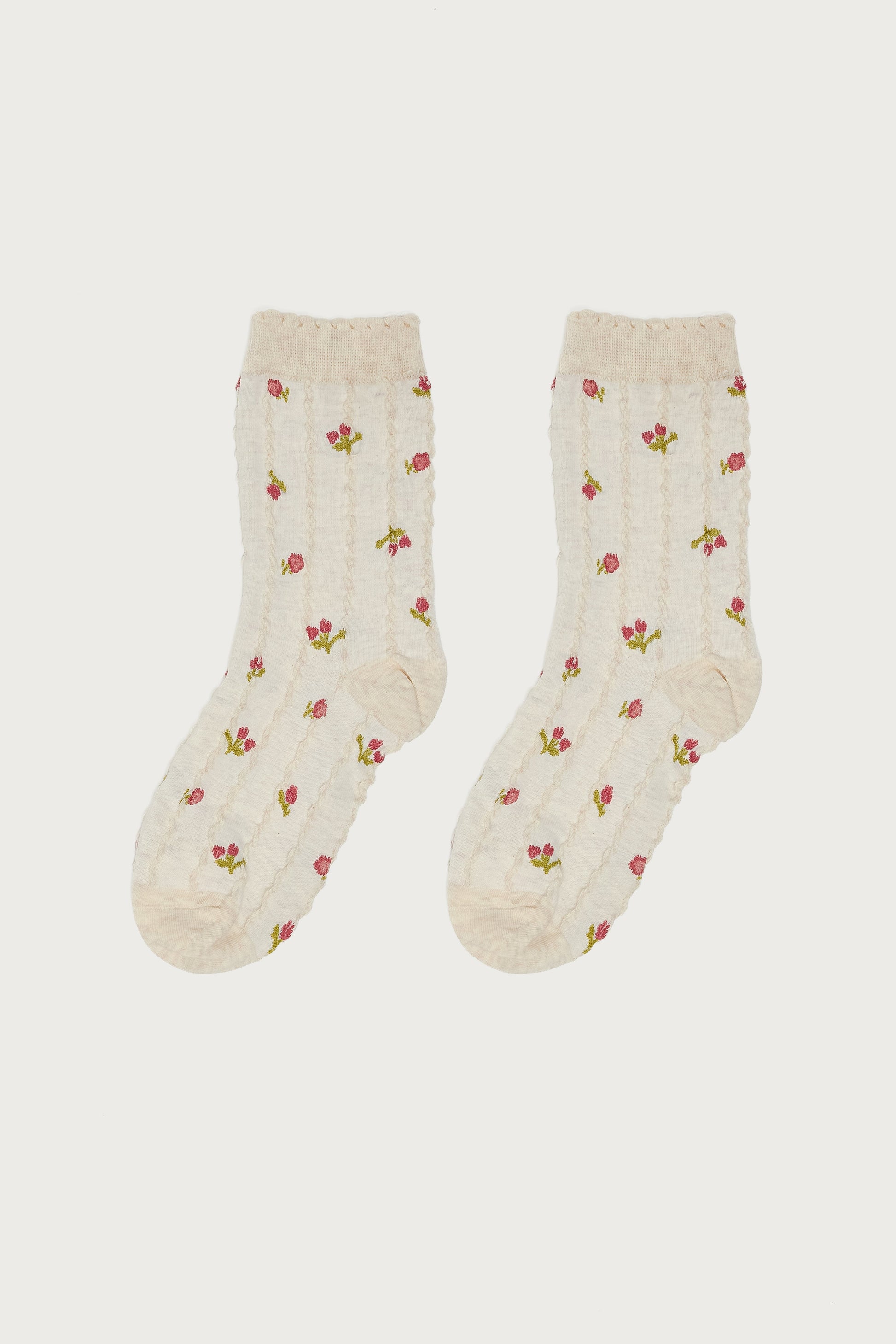 Embroidered Rose Socks