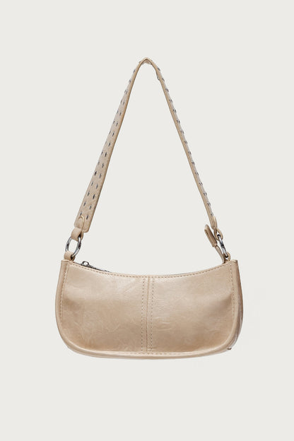 Studded Strap Faux Leather Bag