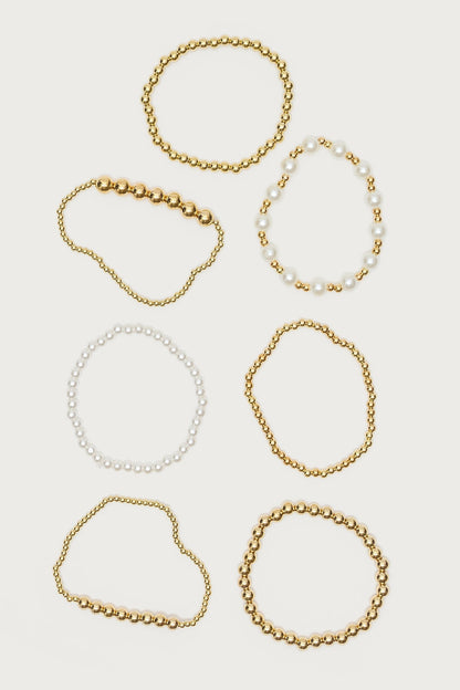Glam Pearly Beaded Bracelet Pack