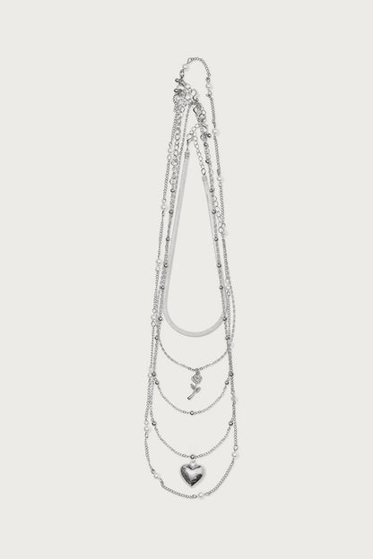 Major Love Heart Layered Necklace
