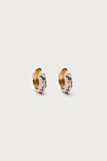 Vintage Floral Hoop Earrings