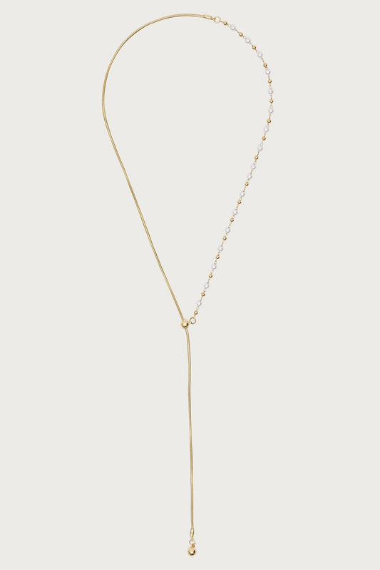 Pearl Beaded Cascading Chain Necklace