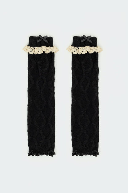 Lacey Frill Knit Leg Warmers