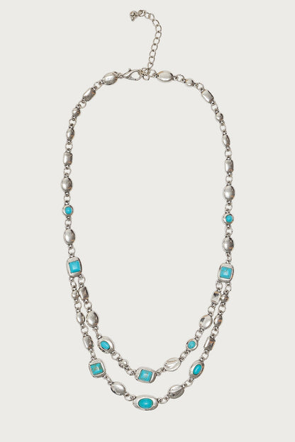 Mixed Gemstone Layered Necklace
