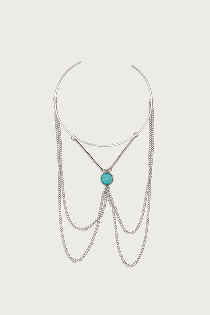 Drop Chain Gemstone Arm Cuff