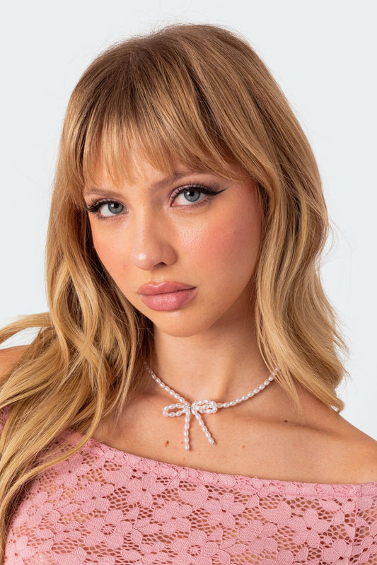 Pearl Bow Necklace