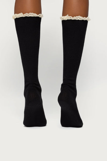 Lacey Ruffle Knee High Socks