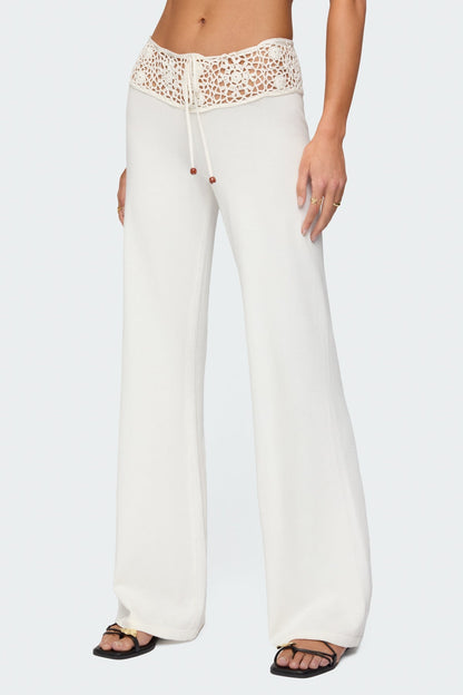 Kirsty Crochet Waist Knit Pants