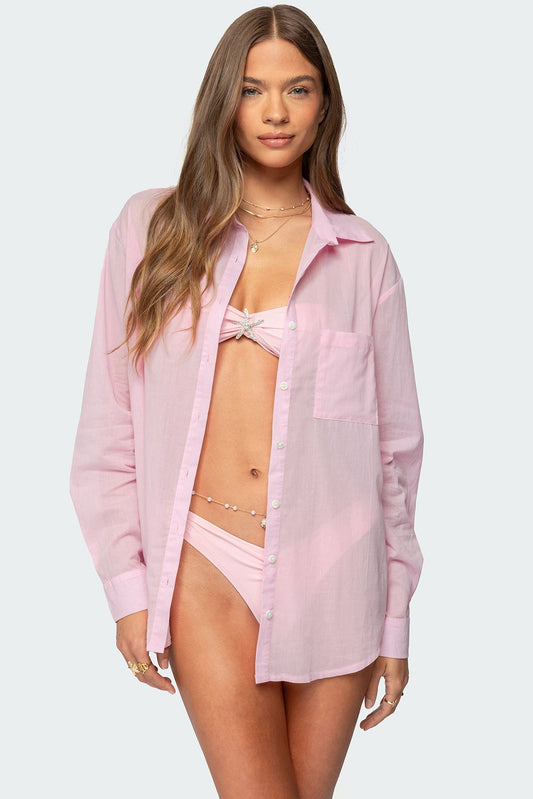 Kellen Oversized Cotton Button Up Shirt