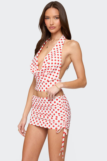 Zoe Polka Dot Cowl Neck Top