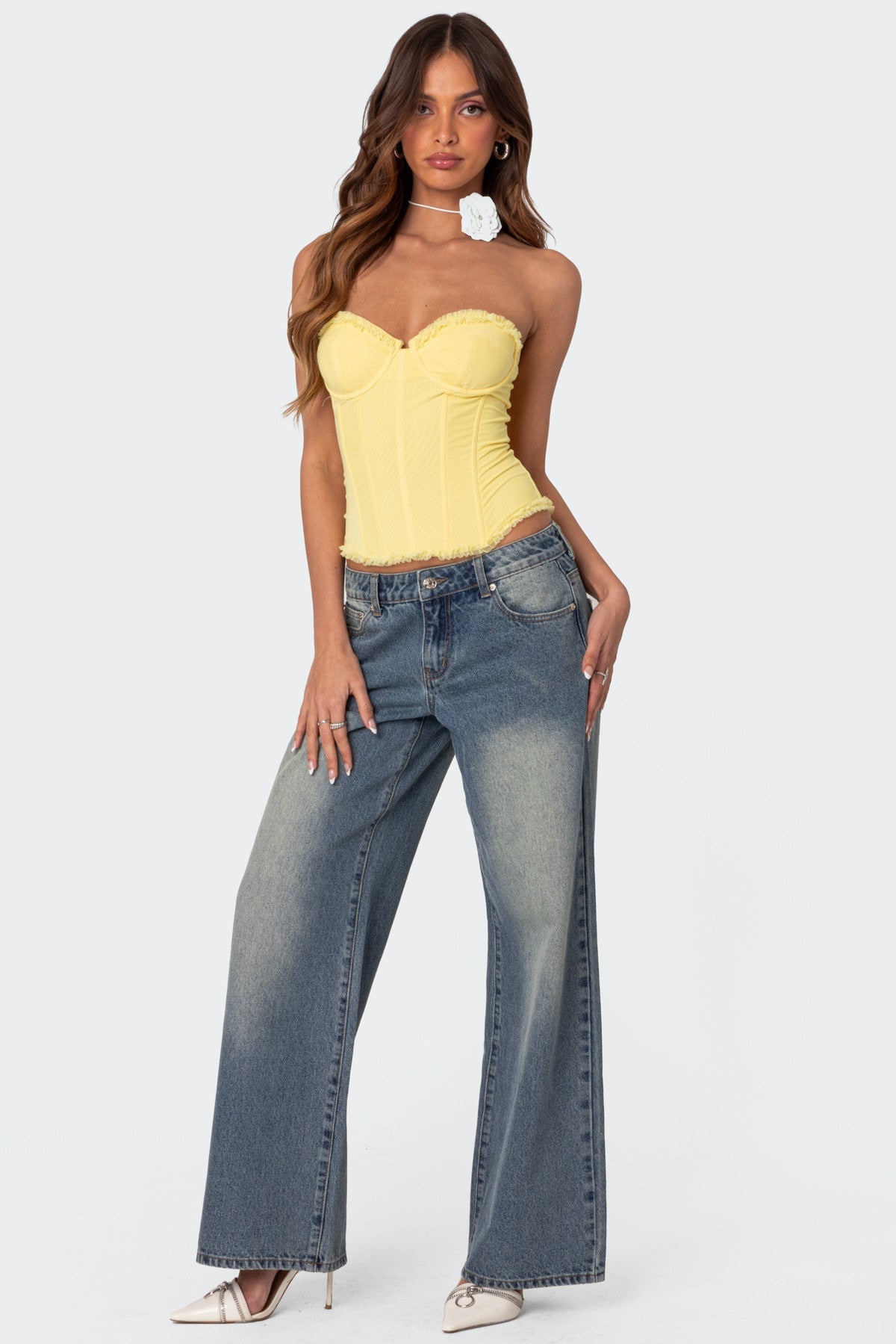 Magda Acid Wash Low Rise Baggy Jeans
