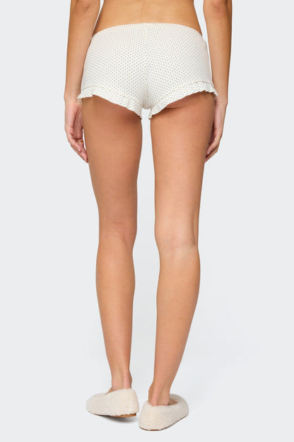 Avalon Dotted Pointelle Ruffle Shorts