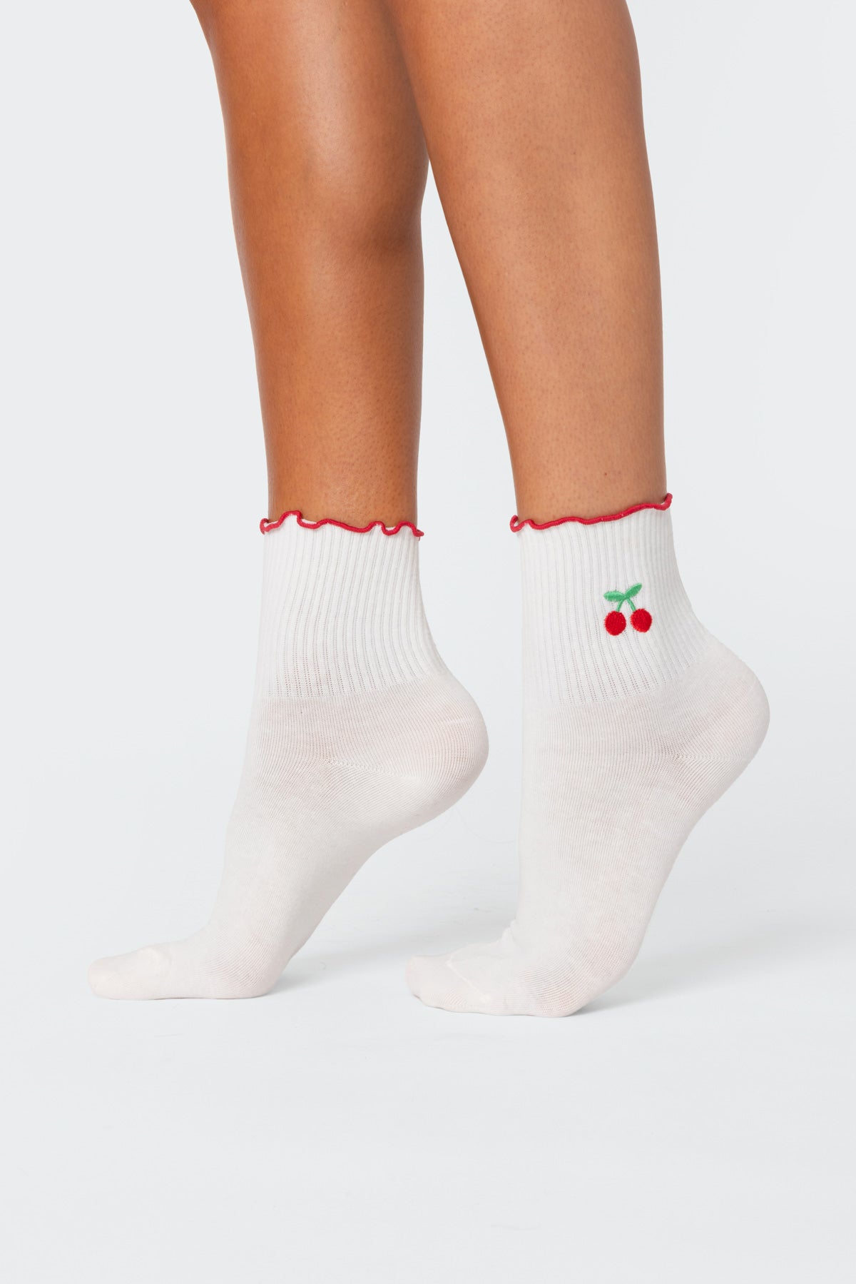 Contrast Frilly Socks