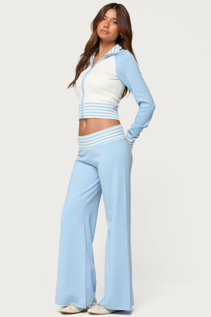 Clarisse Contrast Stripey Cardigan