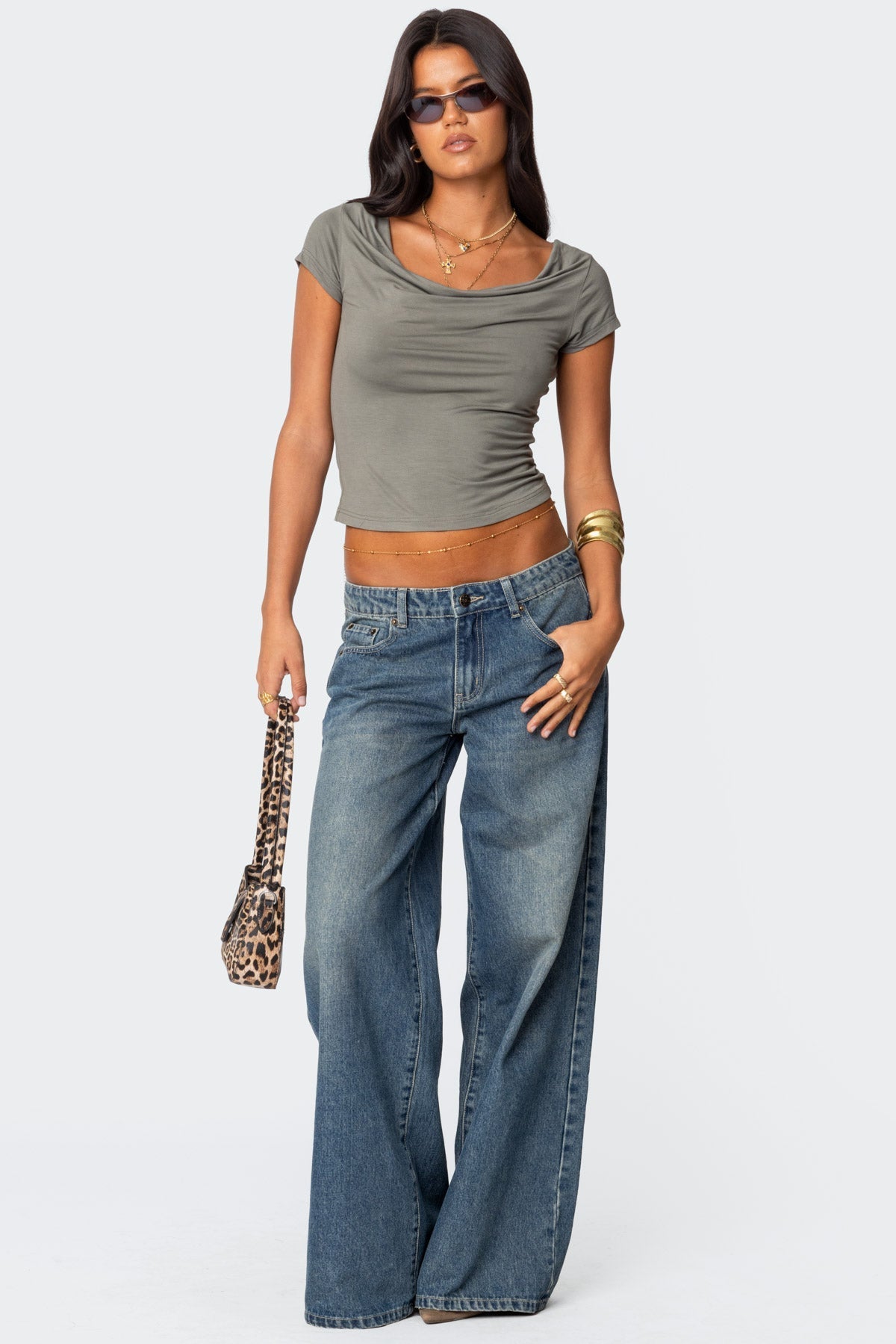 Vyxen Vintage Washed Low Rise Baggy Jeans