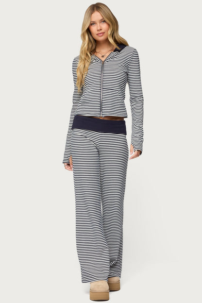 Meggy Striped Zip Up Hoodie