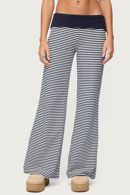 Meggy Striped Foldover Pants