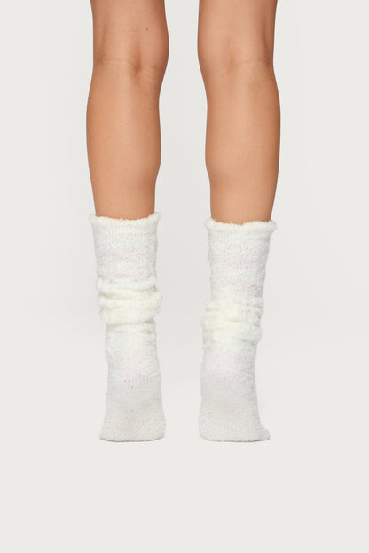 Stripey Fuzzy Scrunch Socks