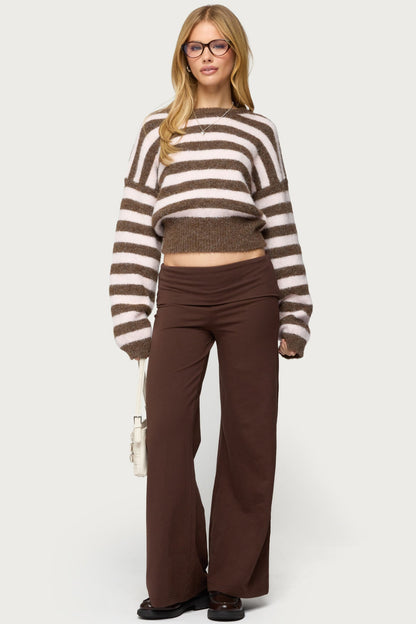Petite Wide Leg Fold Over Pants