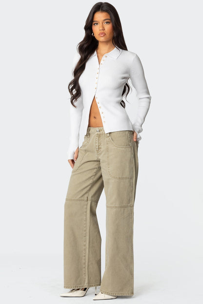 Mirielle Ribbed Knit Cardigan
