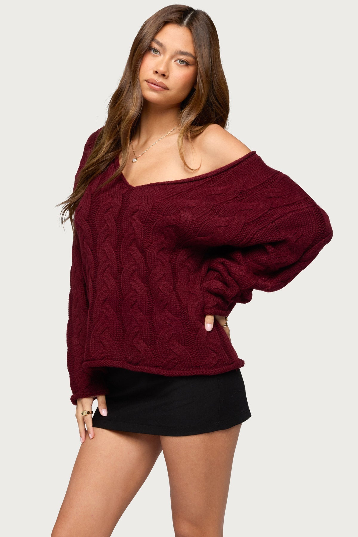 Inga Oversized Cable Knit Sweater