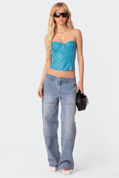 Aniyah Faux Leather Corset