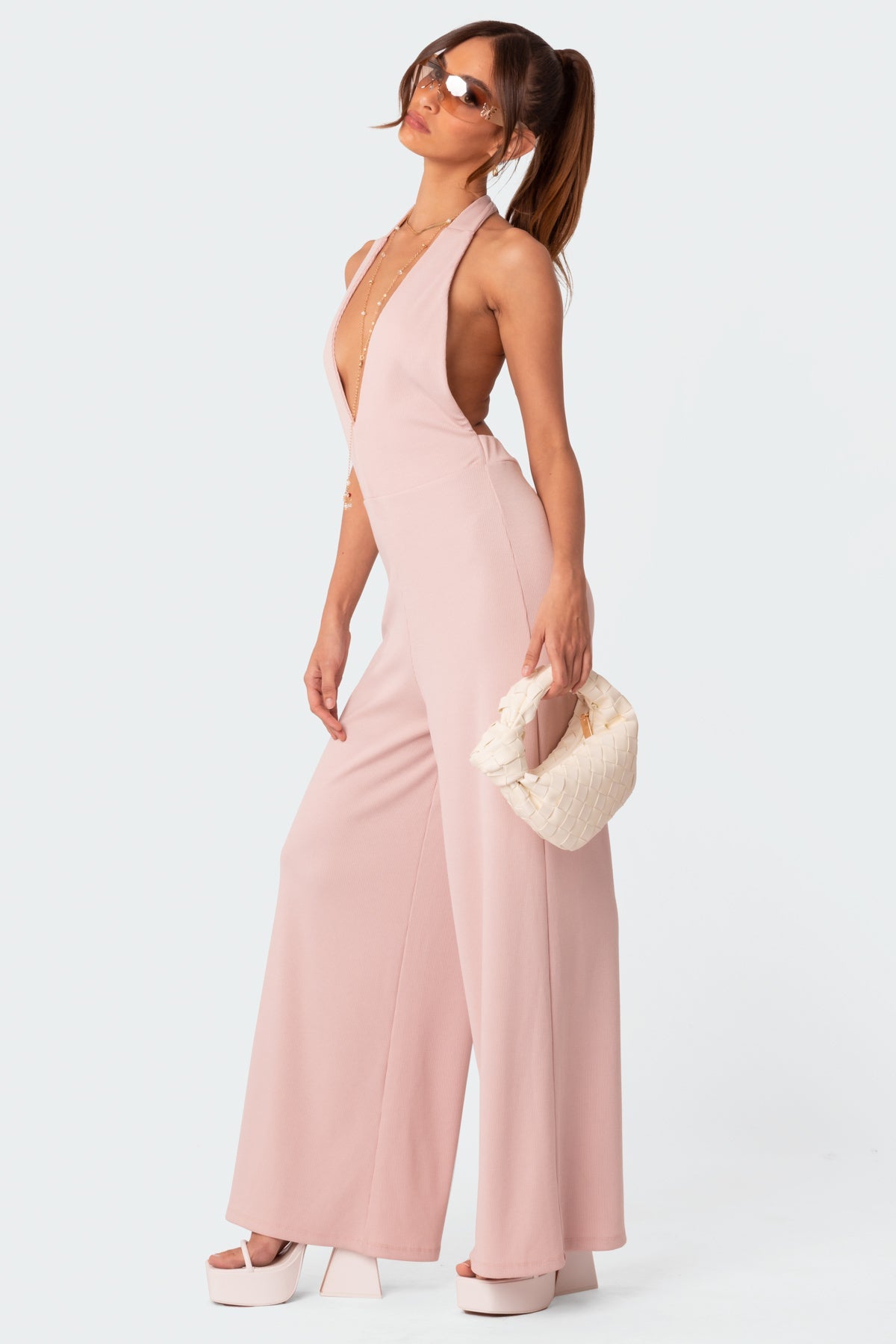 Blondie Ribbed Open Back Jumpsuit