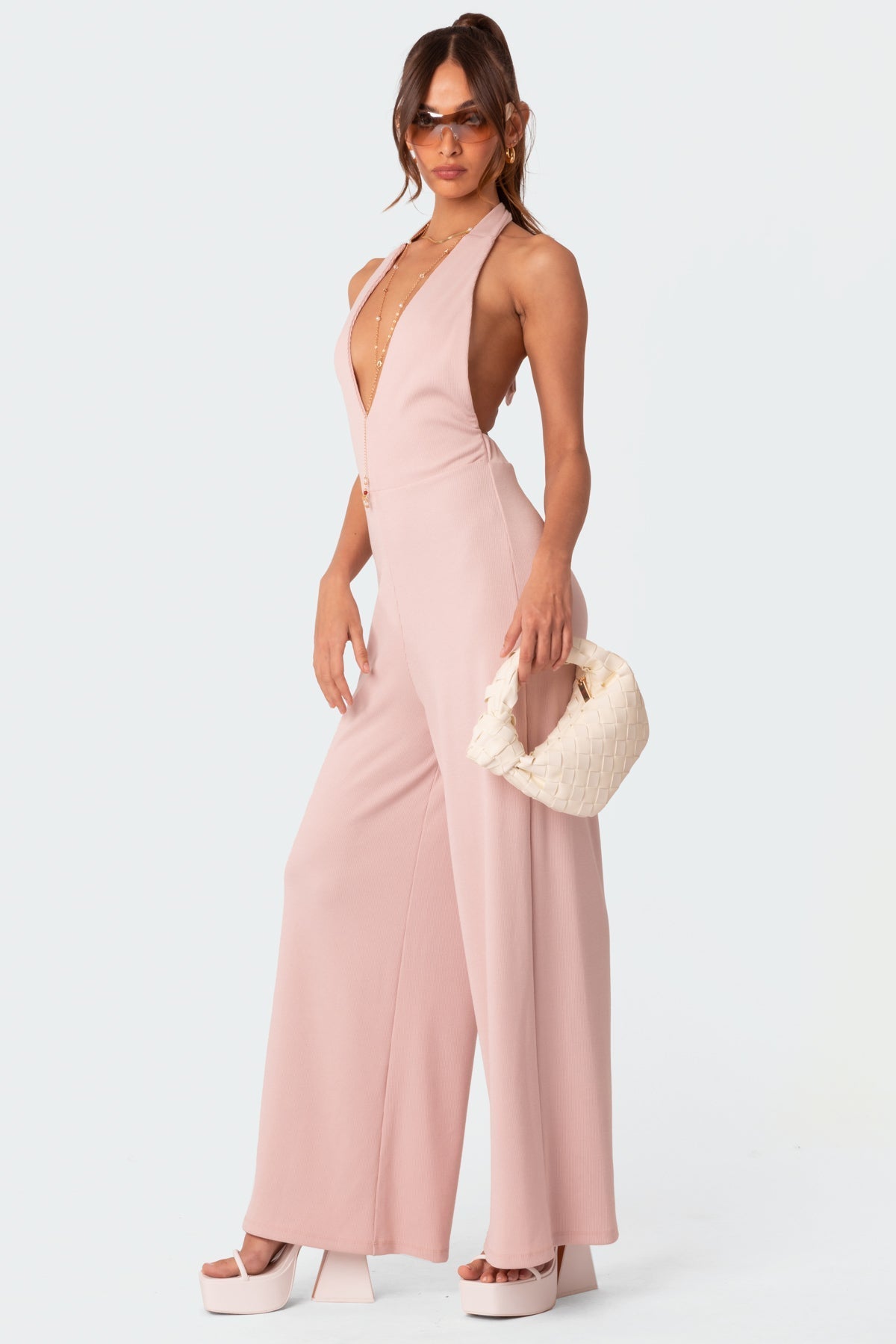 Blondie Ribbed Open Back Jumpsuit