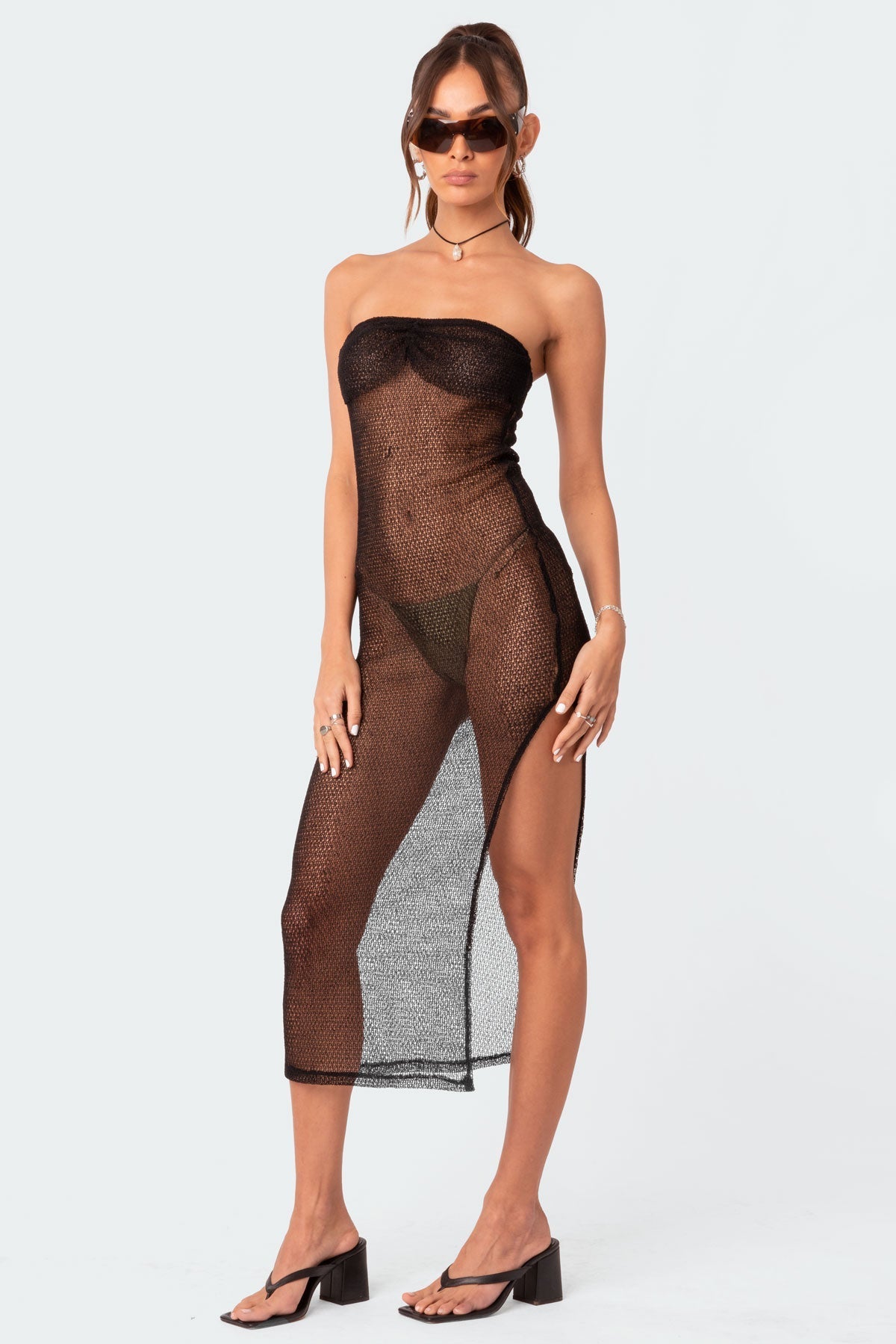 Beachside Sheer Knit Maxi Dress