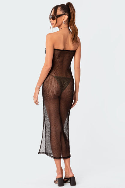 Beachside Sheer Knit Maxi Dress