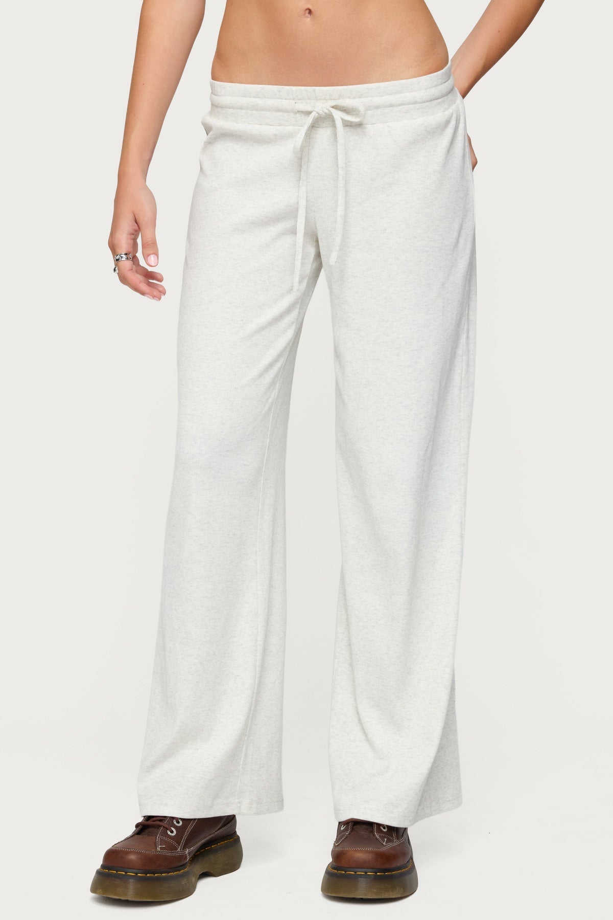 Cicilia Straight Leg Ribbed Pants
