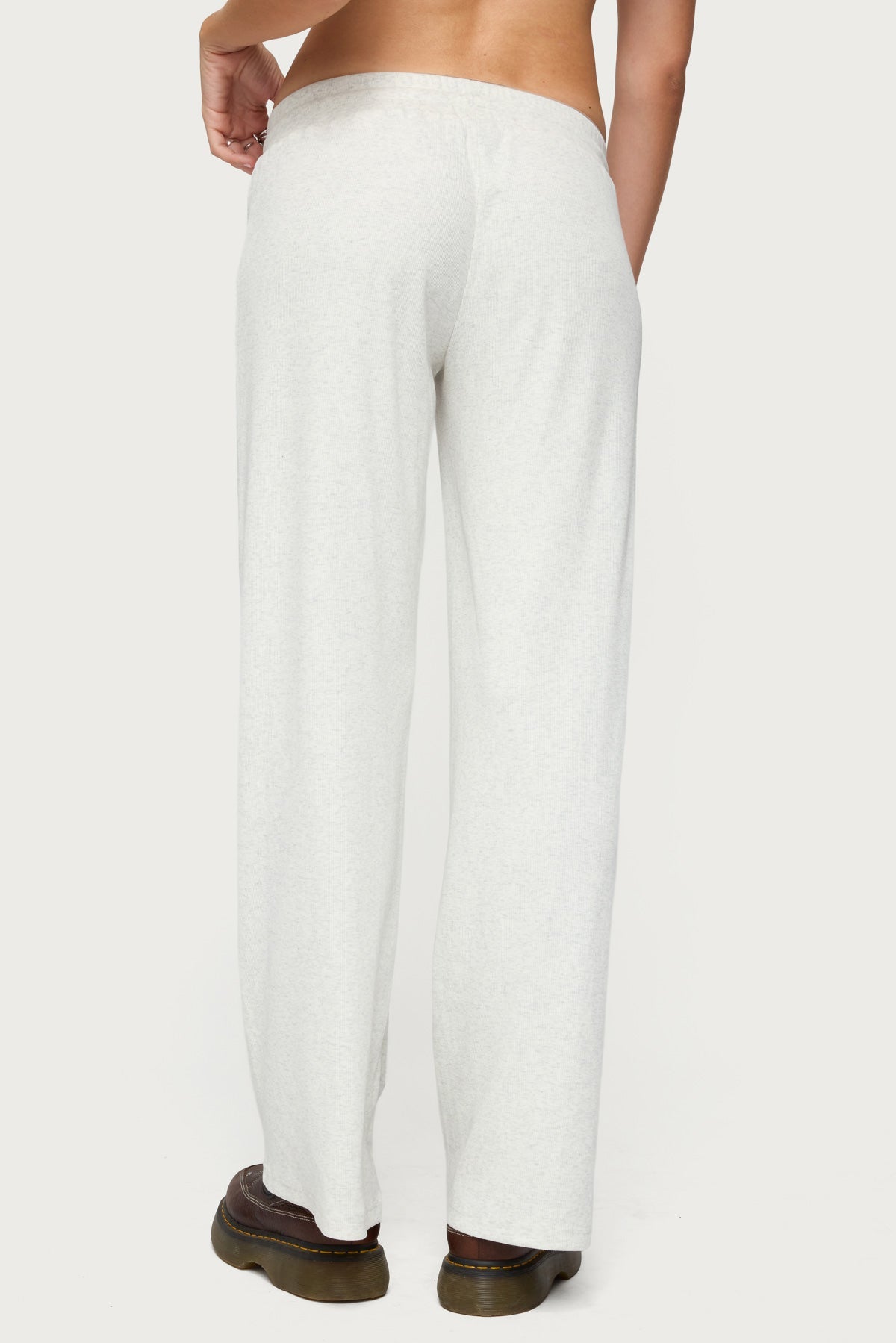 Cicilia Straight Leg Ribbed Pants