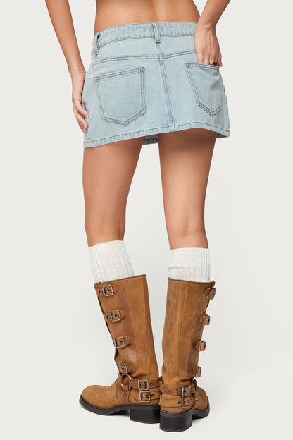 Petite Chiara Denim Micro Skirt