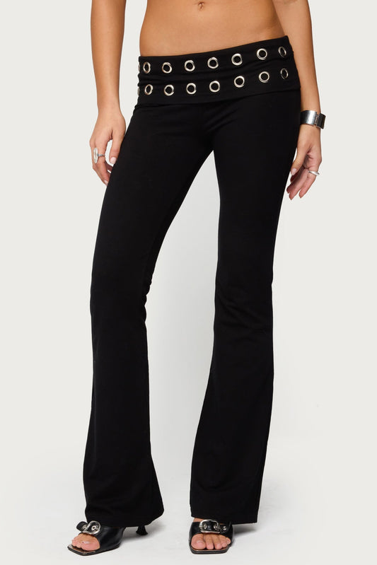 Nairobi Grommet Foldover Flared Leggings