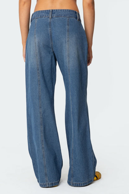 Charlie Panel Stitch Low Rise Bootcut Jeans