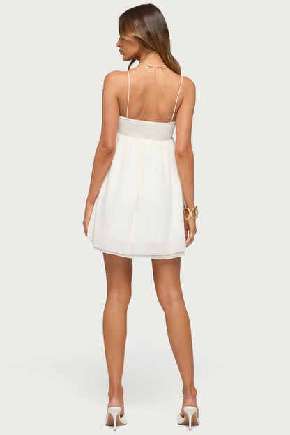 Ariellah Chiffon Babydoll Mini Dress