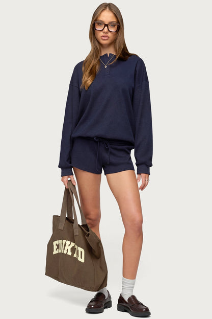 Baila Waffle Henley Top
