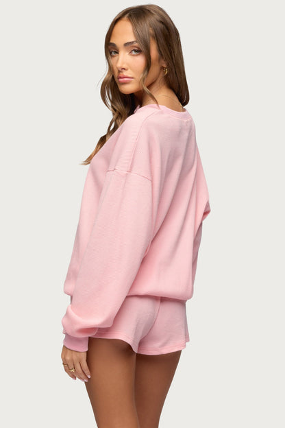 Baila Waffle Henley Top