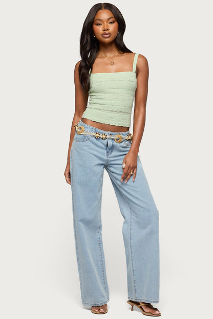 Naia Pointelle Knit Tank Top